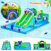 FBSPORT Inflatable Bounce House Water Slide Park, Double Slide Bouncer Castle with 550W Air Blower, Climbing Wall, Jumping Area, Toss Rings, Basketball, Splash, Bouncy House for Backyard Outdoor view 4