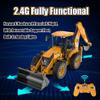 FANXMF RC Backhoe Wheel Loader 2.4G Fully Functional 1/20 Remote Control Excavator Bulldozer Back Hoe Truck Tractor Digger Heavy Duty Construction Vehicle Engineering Trucks view 3