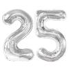 40 Inch Silver Number 25 Digital Balloon,Jumbo Mylar Foil Helium Balloon for 25 Balloons for Birthday Party,Wedding Anniversary Party Decorations view 1