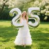 40 Inch Silver Number 25 Digital Balloon,Jumbo Mylar Foil Helium Balloon for 25 Balloons for Birthday Party,Wedding Anniversary Party Decorations view 3