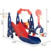 5 in 1 Slide and Swing Playing Set, Toddler Extra Long Slide with 2 Basketball Hoops, Football, Ringtoss, Indoor Outdoor JB118 view 2