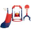 5 in 1 Slide and Swing Playing Set, Toddler Extra Long Slide with 2 Basketball Hoops, Football, Ringtoss, Indoor Outdoor JB118 view 3