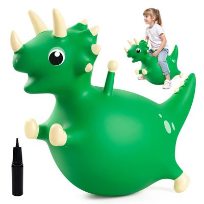 EVERICH TOY Bouncy Dinosaur Hopping Toy, Bouncy Horse Animals Ride on, Outdoor Inflatable Bouncer, Birthday Gifts for Boys Girls 4 5 6 7 8 Years Old Toddler