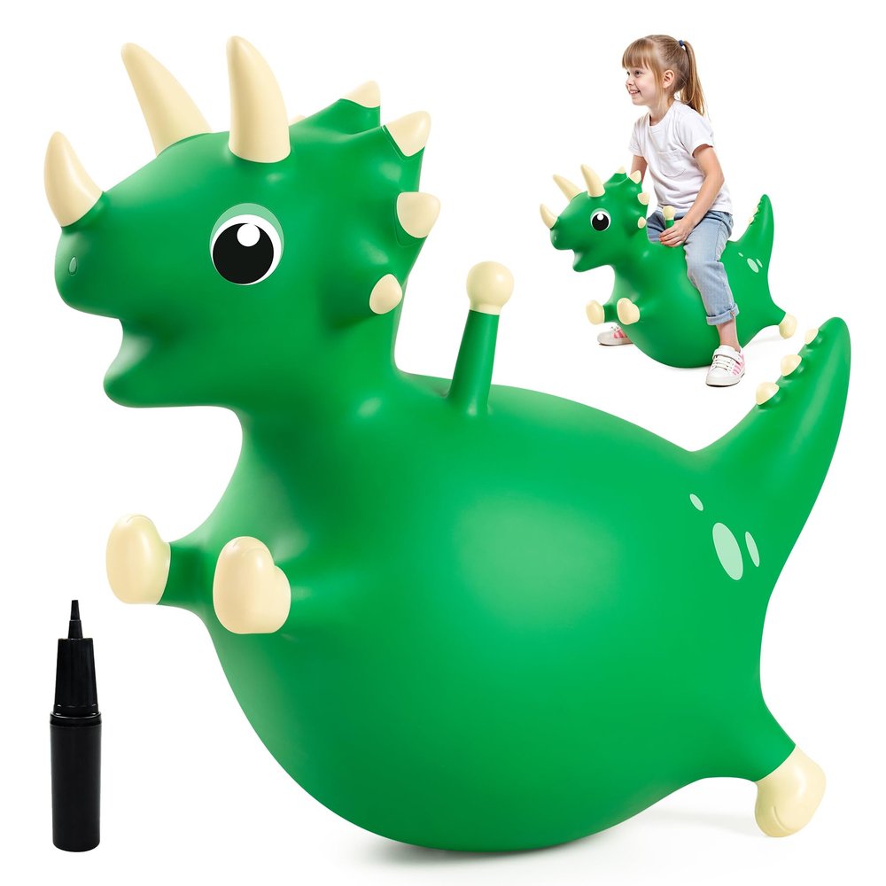 EVERICH TOY Bouncy Dinosaur Hopping Toy, Bouncy Horse Animals Ride on, Outdoor Inflatable Bouncer, Birthday Gifts for Boys Girls 4 5 6 7 8 Years Old Toddler
