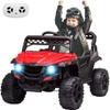 12V Kids Ride On Truck Car Electric Ride On Toy for Toddles with Remote Control, Spring Suspension, Led Lights, Music, Red view 1
