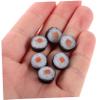 INOOMP 10pcs Miniature Sushi Set Lifelike Onigiri and Rice Roll Food Models for Dollhouse Display and Photography Realistic Kitchen Props for Crafting view 4