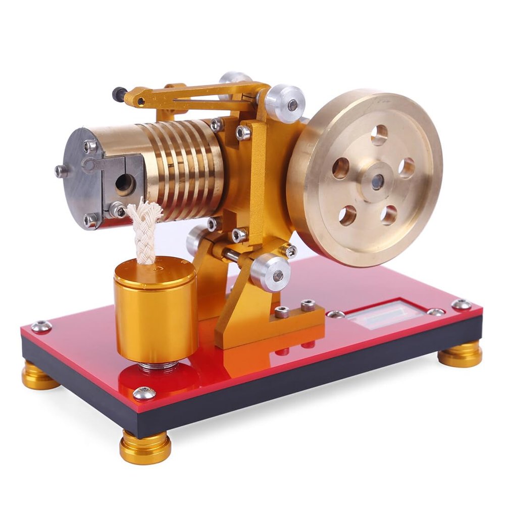 PIONEERX Stirling Engine Model Kit That Runs, Suction Fire Type Stirling Professional Edition Pure Copper Air Cylinder Heat Energy Engine Model for Adults (SH-05)