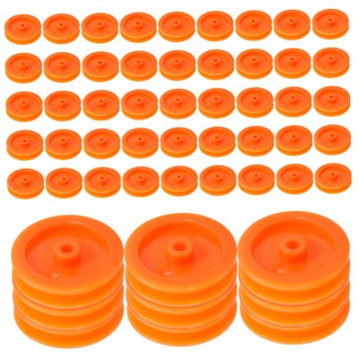Cabilock Diy Craft Pulley Wheel Set 100pcs Plastic Serpentine Belt Pulley Mute Gears Toy Wheel Accessories Multipurpose for Rc Cars Planes