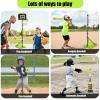 4 in 1 Kids Basketball Hoop and Tball Set for kids 3-5, Adjustable Height Toddler Basketball Hoop, Hanging Tee Baseball with Automatic Pitching Toddler Birthday Gift Outdoor Toys for 3-12 Years Old view 3