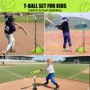 4 in 1 Kids Basketball Hoop and Tball Set for kids 3-5, Adjustable Height Toddler Basketball Hoop, Hanging Tee Baseball with Automatic Pitching Toddler Birthday Gift Outdoor Toys for 3-12 Years Old view 4