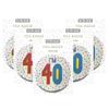One The Wall Silver 40th Birthday Badge 8.5cm Foil Age 40 with Safety Pin for Party Outfit Accessories Durable Age Badge for Celebrating Milestone Events, pack of 5, Foil Finish view 1