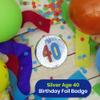 One The Wall Silver 40th Birthday Badge 8.5cm Foil Age 40 with Safety Pin for Party Outfit Accessories Durable Age Badge for Celebrating Milestone Events, pack of 5, Foil Finish view 4