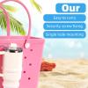 2pcs Cup Holder for Bogg Bag, 2 Sizes ABS Practical Water Bottle Storage Holder Suitable Drink Organizer Beach Accessories for Stanley Cup 30oz 40oz (White) view 4