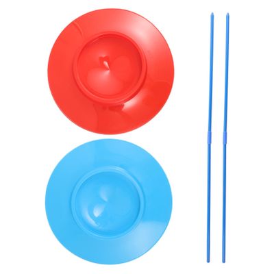 Abaodam 2pcs Juggling Props Circus Juggling Stick Spinning Plates Circus Plates for Adults Stick Dropping Game Clown Spinning Plastic