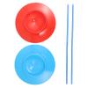 Abaodam 2pcs Juggling Props Circus Juggling Stick Spinning Plates Circus Plates for Adults Stick Dropping Game Clown Spinning Plastic view 1