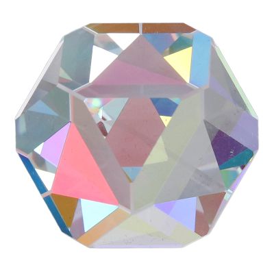 Akozon Color Cube Prism Rainbow Dispersion Glass Optical 9.8x9.8x9.8in Physics Photography Desktop Decor