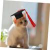 Abaodam 4pcs Pet Graduation Caps with Tassels Adorable Doctoral Hats for Dogs and Cats Costume for Graduation Party Celebrations view 2