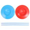 BESTonZON Juggling Plates with Sticks 10-Inch Soft Spinning Circus Toys for Kids and Adults Performance Hobby Game view 1