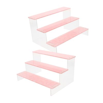 Alipis 2pcs Acrylic Storage Rack Tiered Display Stand for Collectibles Creative Desktop Organizer for Figurines and Models Water