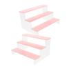 Alipis 2pcs Acrylic Storage Rack Tiered Display Stand for Collectibles Creative Desktop Organizer for Figurines and Models Water view 1