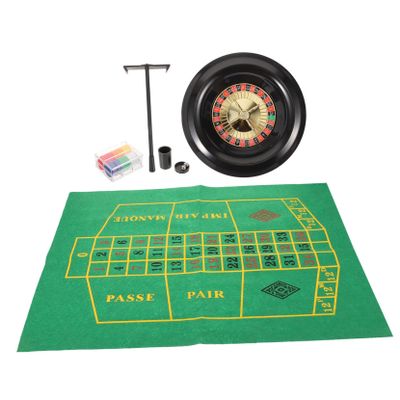 JECOMPRIS 25cm Poker Wheel Table Game Set Cloth Chips and Beads for Parties Festivals and Home Gatherings