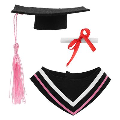 Amosfun Graduation Bear Clothes Set for DIY Stuffed Animals Adorable Plush Gown Cap Outfit Versatile Graduation Costume for Dolls Soft Fabric Fits Various