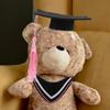 Amosfun Graduation Bear Clothes Set for DIY Stuffed Animals Adorable Plush Gown Cap Outfit Versatile Graduation Costume for Dolls Soft Fabric Fits Various view 3