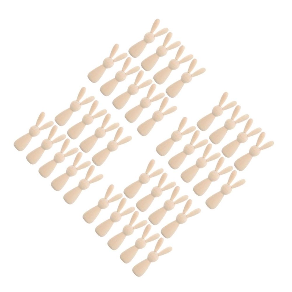ARTIBETTER 40pcs Unfinished Peg Dolls for Crafting Natural Unpainted Bunny Figures for Home Decor Creative Projects