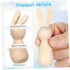 ARTIBETTER 40pcs Unfinished Peg Dolls for Crafting Natural Unpainted Bunny Figures for Home Decor Creative Projects view 3