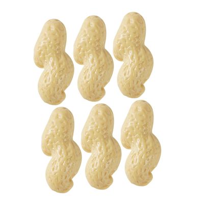 Kisangel 6pcs Realistic Fake Peanut Models PVC Simulated Nut Decorations for Home Supermarket and Photography Props Detailed Design
