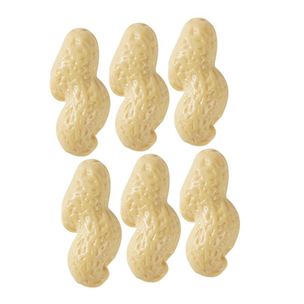 Kisangel 6pcs Realistic Fake Peanut Models PVC Simulated Nut Decorations for Home Supermarket and Photography Props Detailed Design