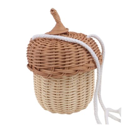 NOLITOY Cute Decorative Rattan Purse for Boys and Girls Photo Prop Fashion Boys and Girls Rattan Purse