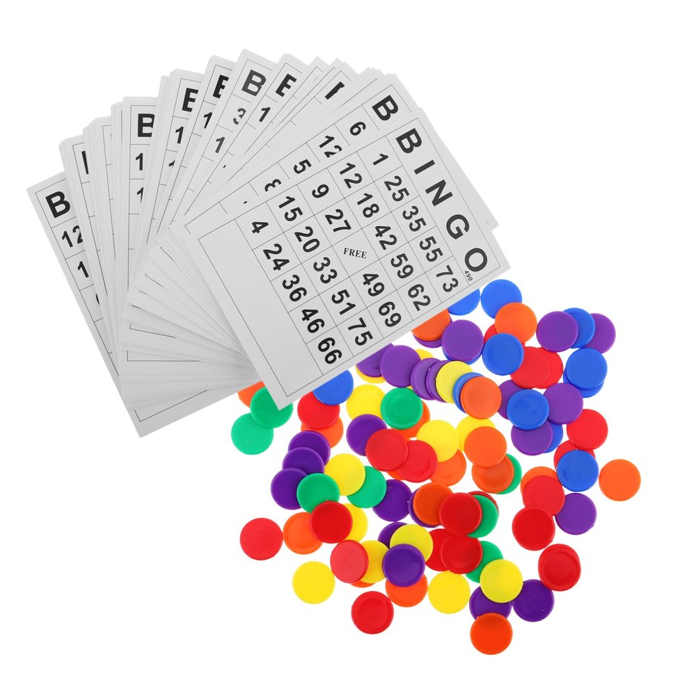 ibasenice 1set Fun Bingo Game Set Unique Bingo Cards Markers for Family Entertainment and Educational Fun Boost Concentration Number Skills