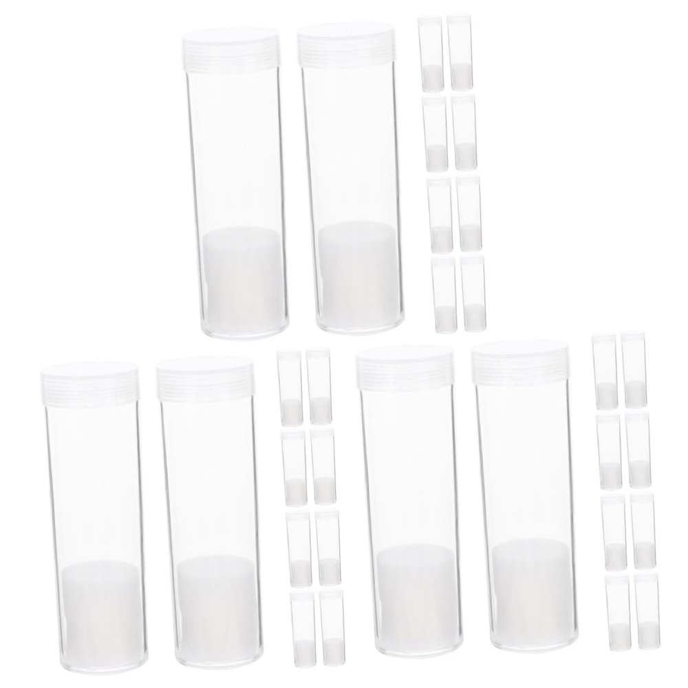 jojofuny 30pcs Tubes Organizer for Collectors Clear Storage Holders Protective Padding Capsules for and -Term Preservation