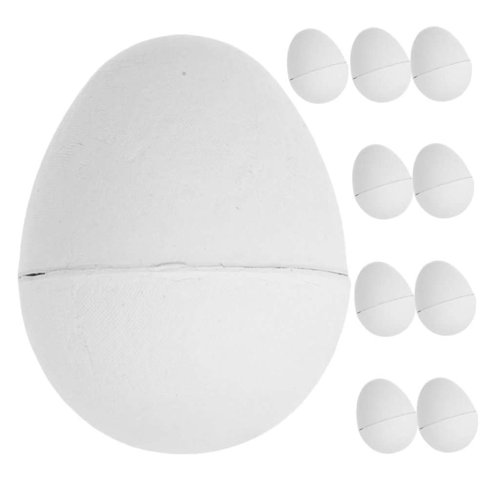 Beatifufu 10pcs Easter Egg Painting Kit Blank Easter Eggs Unpainted Craft Paper Decor DIY Decorator