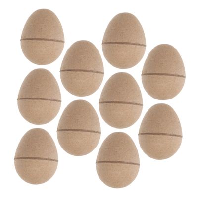 Beatifufu 10pcs Unpainted Paper Easter Eggs for Decorate Paintable Craft Ornaments DIY Egg Graffiti Blank Easter Craft Paper