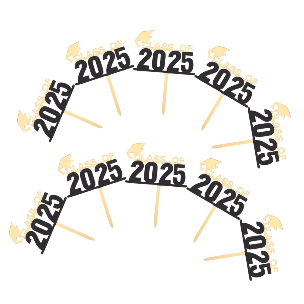 LIFKOME 10pcs Graduation Acrylic Cake Toppers Sturdy and Reusable Cake Decorations for Graduation Parties Unique Theme Inserts for Celebrations and Gatherings