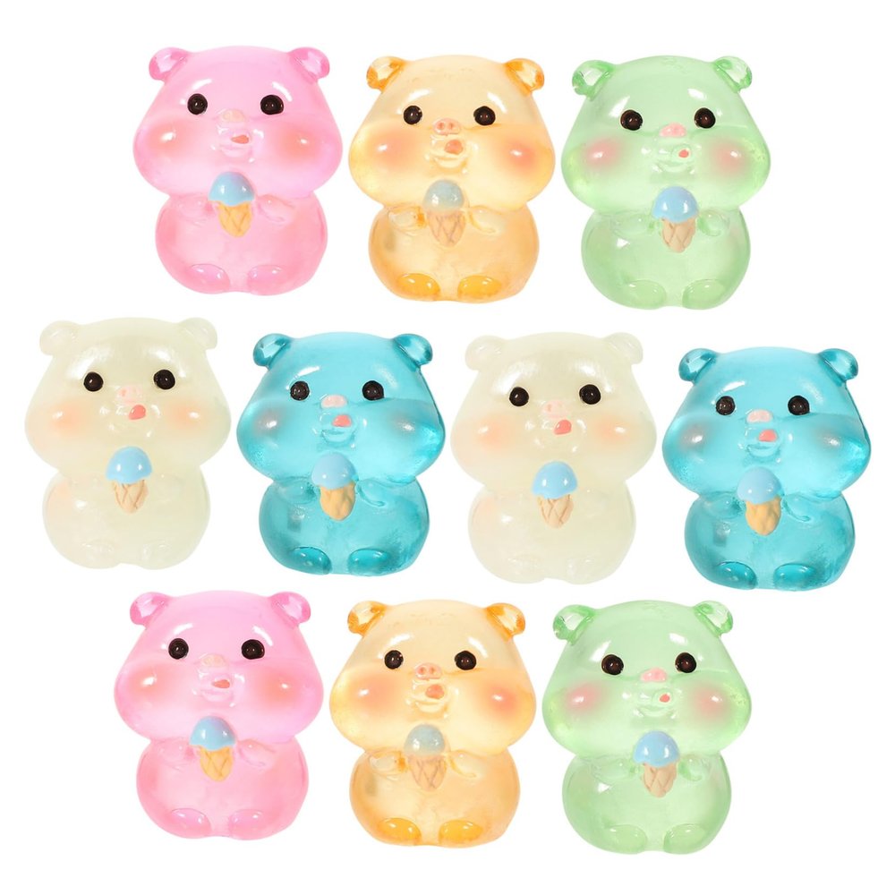 Abaodam 10pcs Miniature Pig Figurines Cute Resin Statues for Landscape and Dollhouse Decor for Car Garden and Desk Decoration Piggy Ornaments