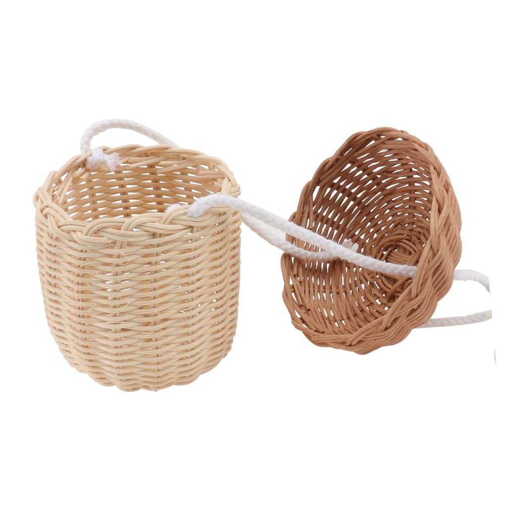 Didiseaon Rattan Handbags for Boys and Girls: Acorn Shape Purse Rattan Pouch Odorless Multi-functional Photo Prop Bag