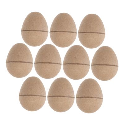 IWOWHERO 10pcs Unpainted Easter Eggs Craft Eggs for Easter Decorations DIY Drawing Paper Decorator Kit