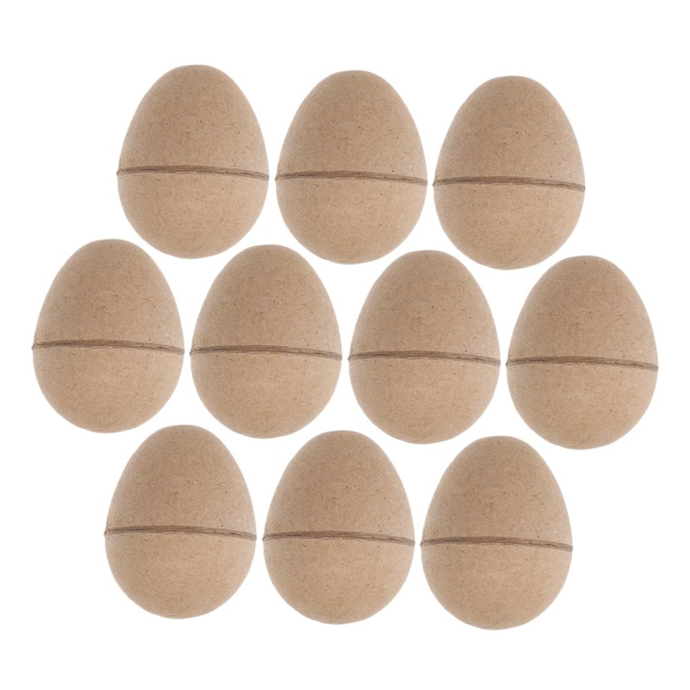 IWOWHERO 10pcs Unpainted Easter Eggs Craft Eggs for Easter Decorations DIY Drawing Paper Decorator Kit