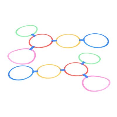 ADOCARN Outdoor Boys and Girls Games Complete Hopscotch Hoop Set Connectors Giant Hopscotch Ring for Sensory Integration