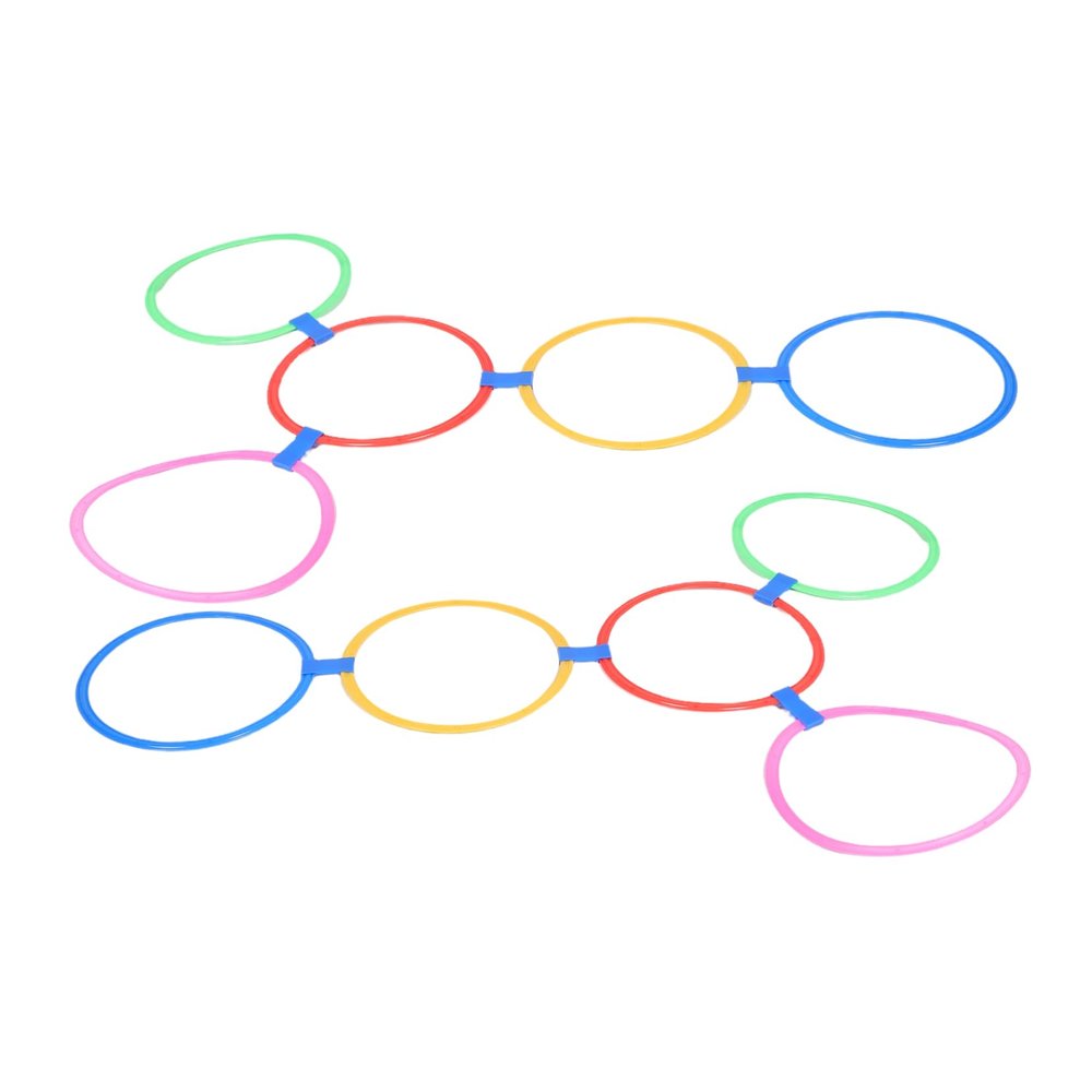 ADOCARN Outdoor Boys and Girls Games Complete Hopscotch Hoop Set Connectors Giant Hopscotch Ring for Sensory Integration