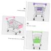Kisangel 3pcs Mini Shopping Cart Toy Trolley for Boys and Girls Pretend Play Iron Grocery Cart Green for Makeup Storage and Role Play view 4