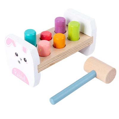 Milisten Funny Rabbit Toy Boys and Girls Wood Hammering Pounding Toy Boys' Educational