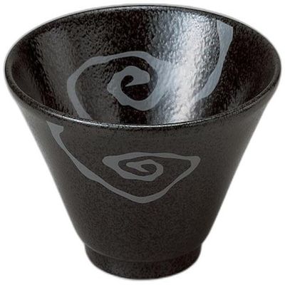 Unryu Black Yoyo Deep Kiri-kiri 6.3 Bowl [7.5 x 7.5 x 4.1 inches (19 x 19 x 10.4 cm), 1200cc] | Setomonohonpo