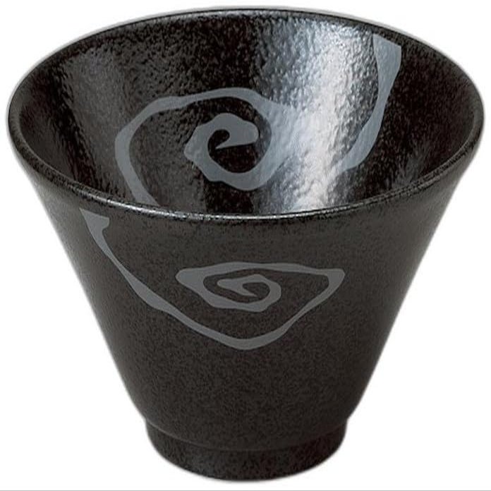 Unryu Black Yoyo Deep Kiri-kiri 6.3 Bowl [7.5 x 7.5 x 4.1 inches (19 x 19 x 10.4 cm), 1200cc] | Setomonohonpo