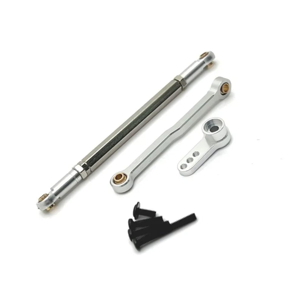 AQWBTYD RC Car Upgrade Parts for MN 1/12 MN168 for MN82 LC79 for MN78 D90 D91 D96 99S Metal Upgrade Steering Rod Servo Arm RC Upgrade Parts(White)