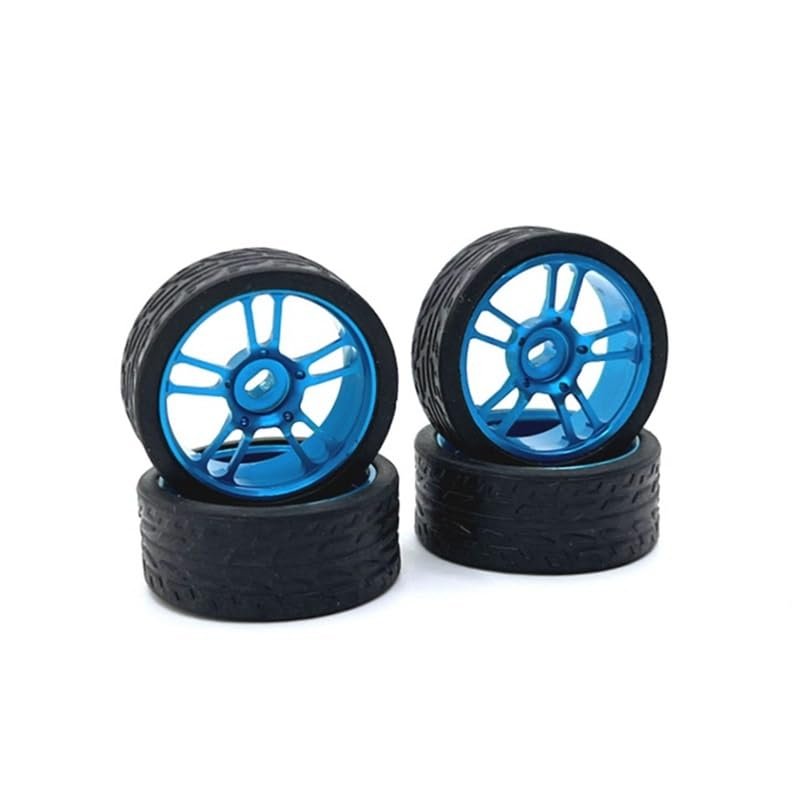 26Mm Racing Tire Tyre Metal Wheel Rim for Wltoys 284131 K969 K979 K989 P929 Kyosho Mini-Z 1/28 RC Car Upgrades Parts(Blue)