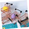 Toddmomy Mini Shopping Cart Trolley Storage Gadget Shopping Cart for Mini Two-Tier Shopping Cart Golden view 4